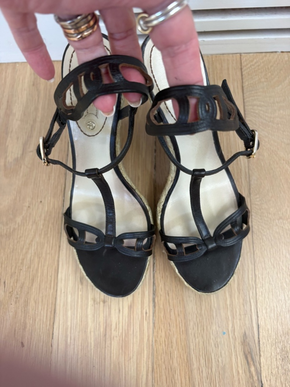 Brown  Strappy Wedge Sandals Celine!  Guarenteed authentic size 7 M - Women